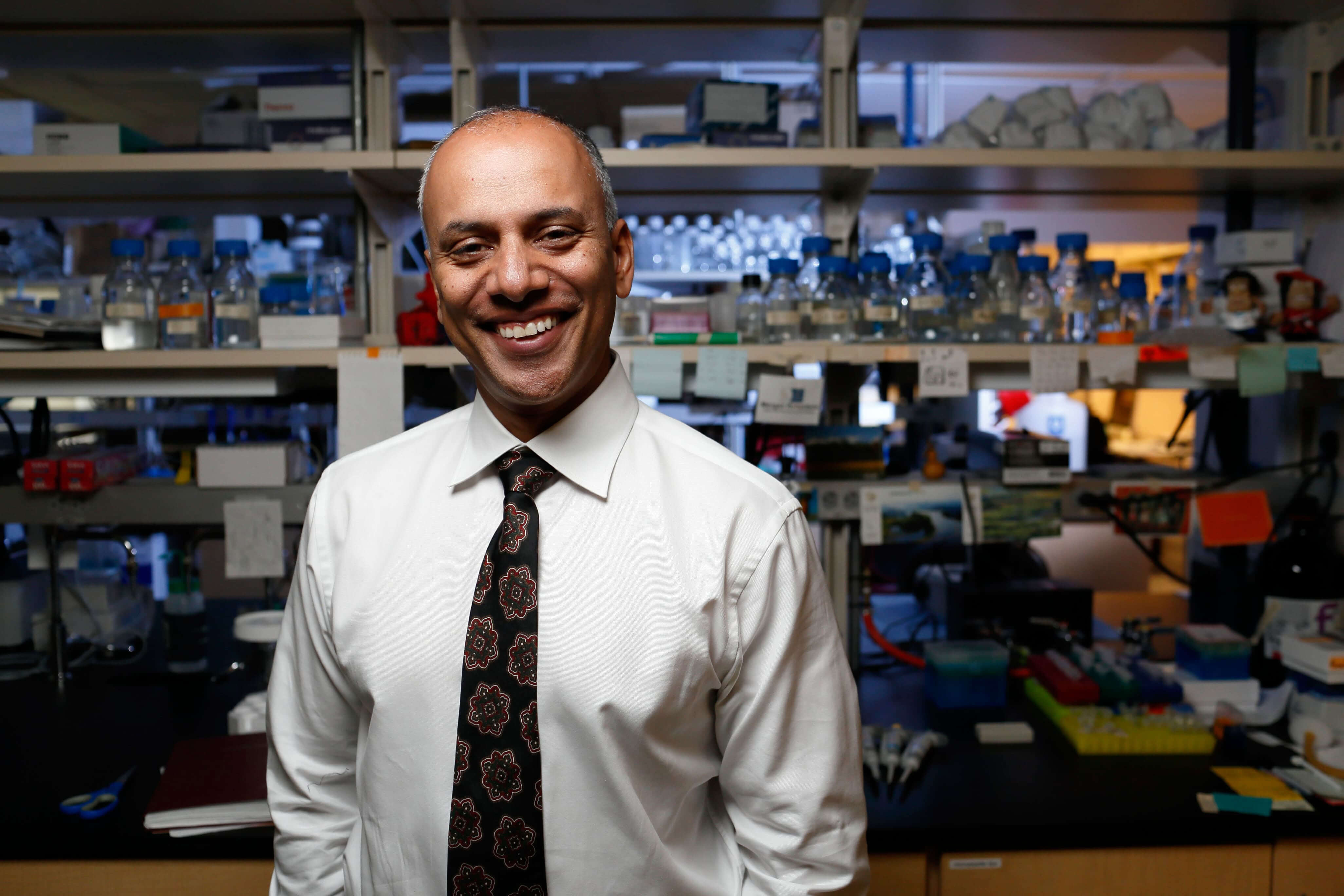 Dr. Chandy John portrait in lab