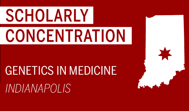 map shows the location of the genetics in medicine concentration in Indianapolis