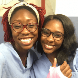 Areisa Peters with colleague during rotation