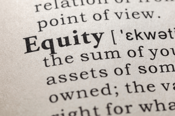The word equity in a dictionary