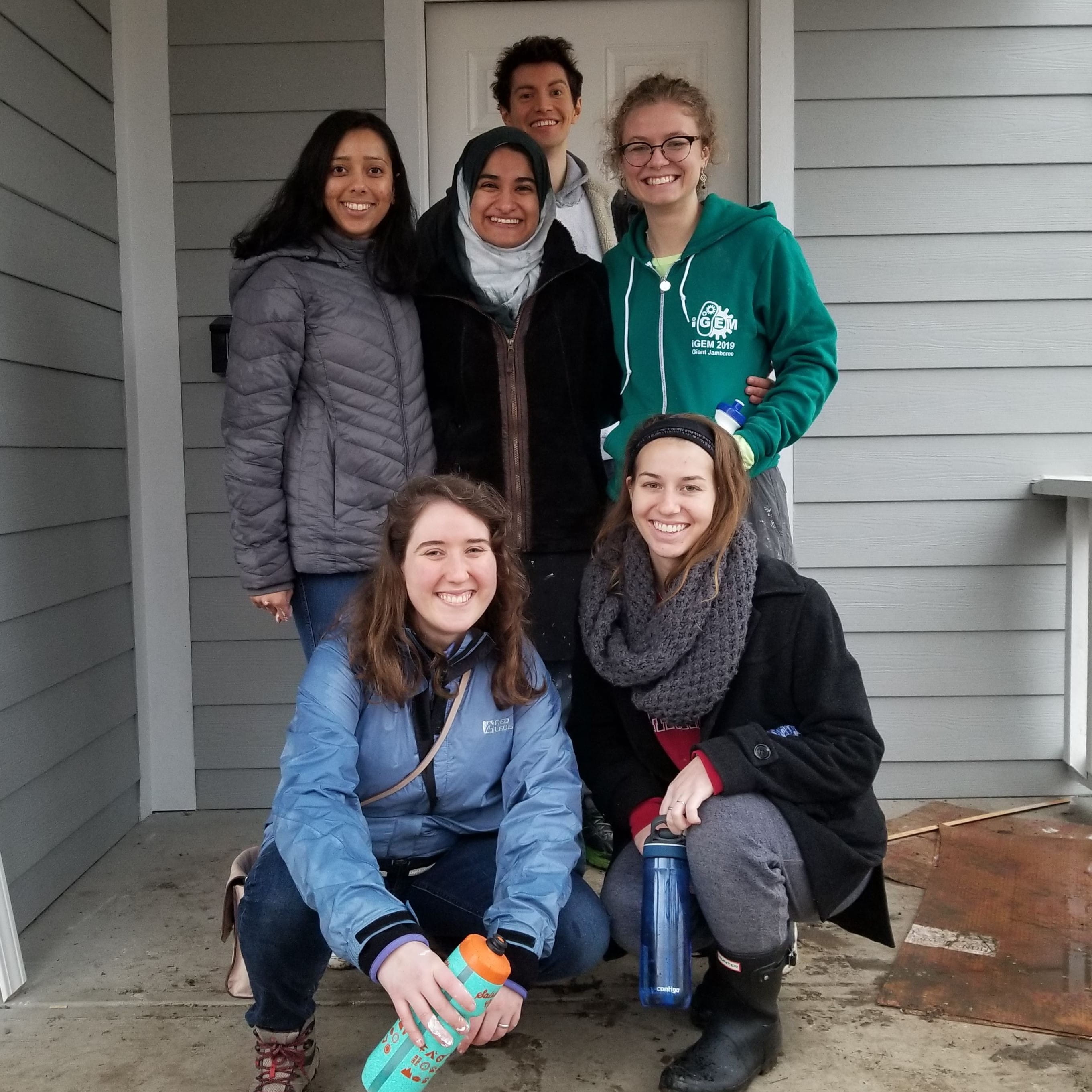 Maria volunteering with fellow students