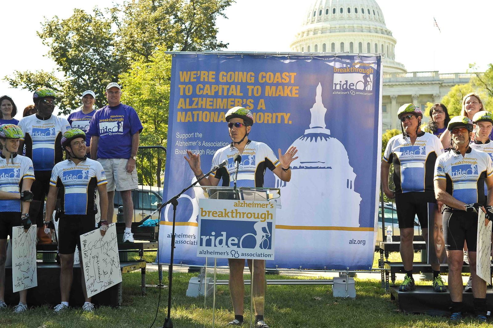 Bruce Lamb, PhD, speaks on Capitol Hill about Alzheimer's disease research funding