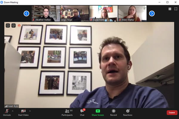 Matt Rutz speaks on a zoom panel