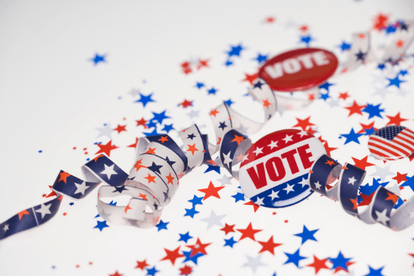 Vote button and confetti