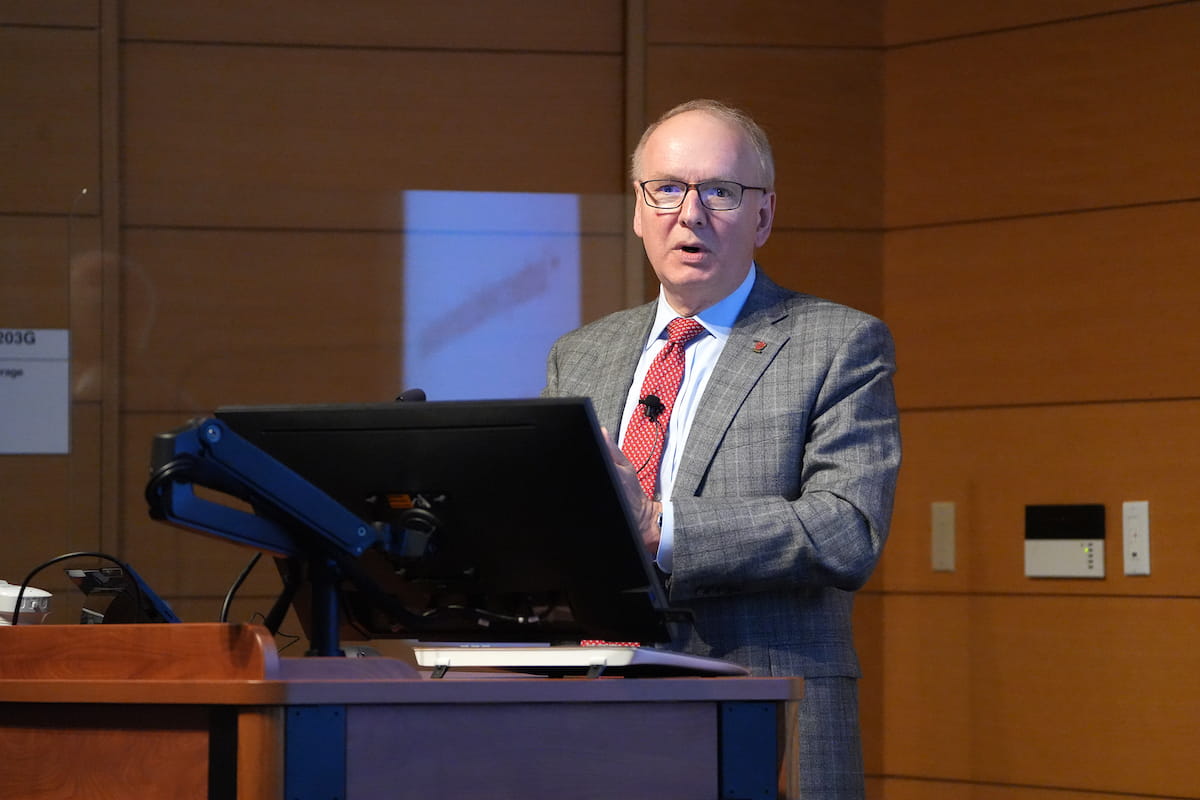 Dean Jay Hess speaks at the Fall 2022 All School Meeting