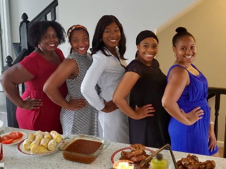 Amaniampong, Wallace and friends at dinner