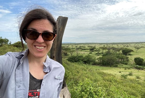 Dr. Sarah Boudova on safari in Kenya