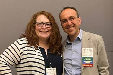 Pictured left to right: Brianne Nickel, MA, C-TAGME and Dimitrios Stefanidis, MD, PhD, FACS, FASMBS
