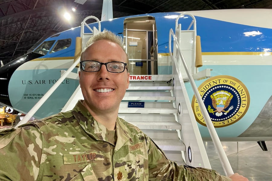 Dr. Gregory Taylor in military fatigues