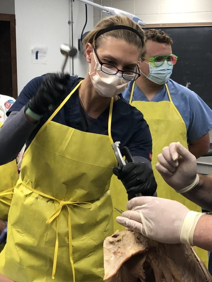 Hopfer in anatomy class