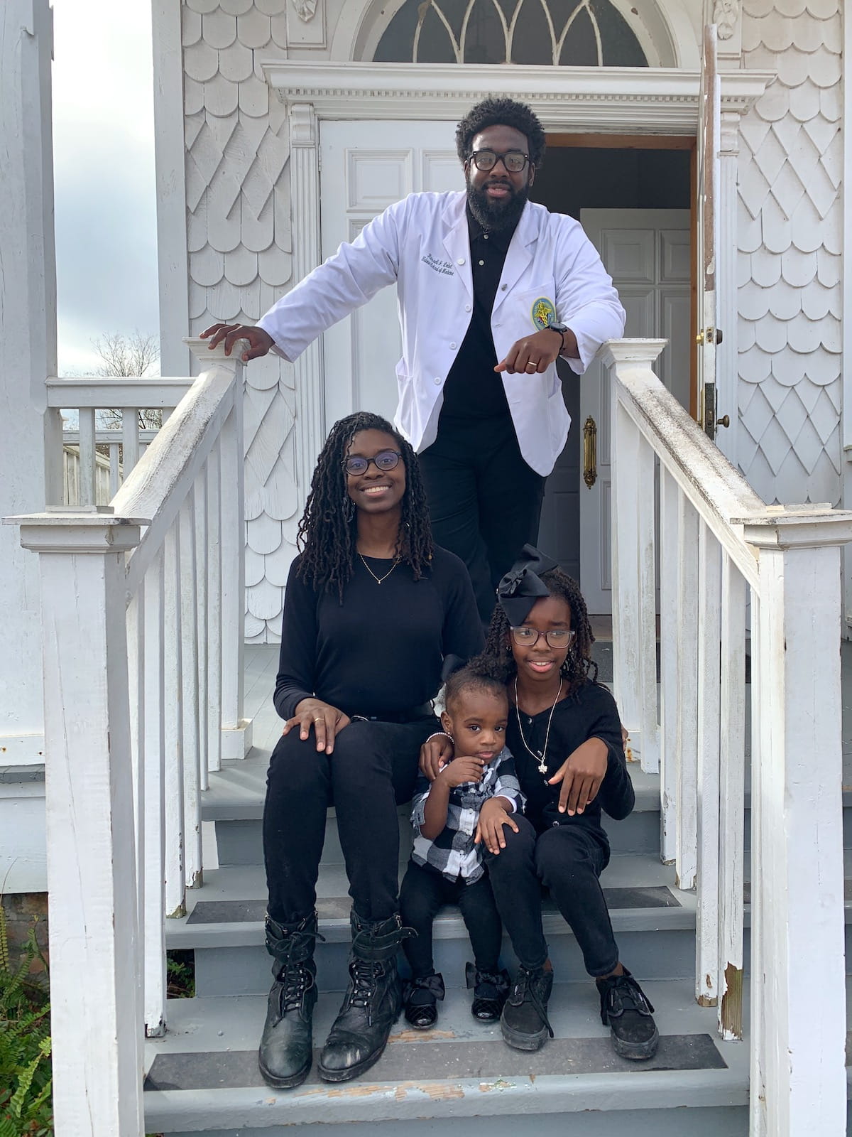 Russell Ledet with his wife and children