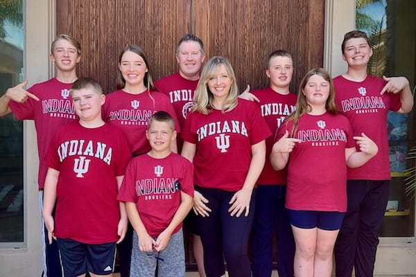Sarah Merrill with husband Jason and their children