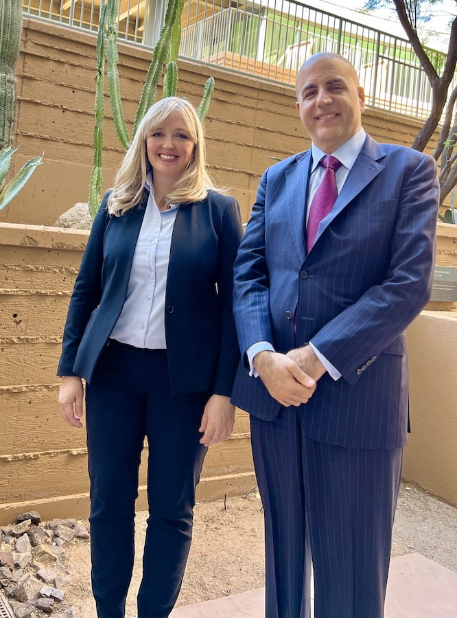 Sarah Merrill with Dr. Bendok