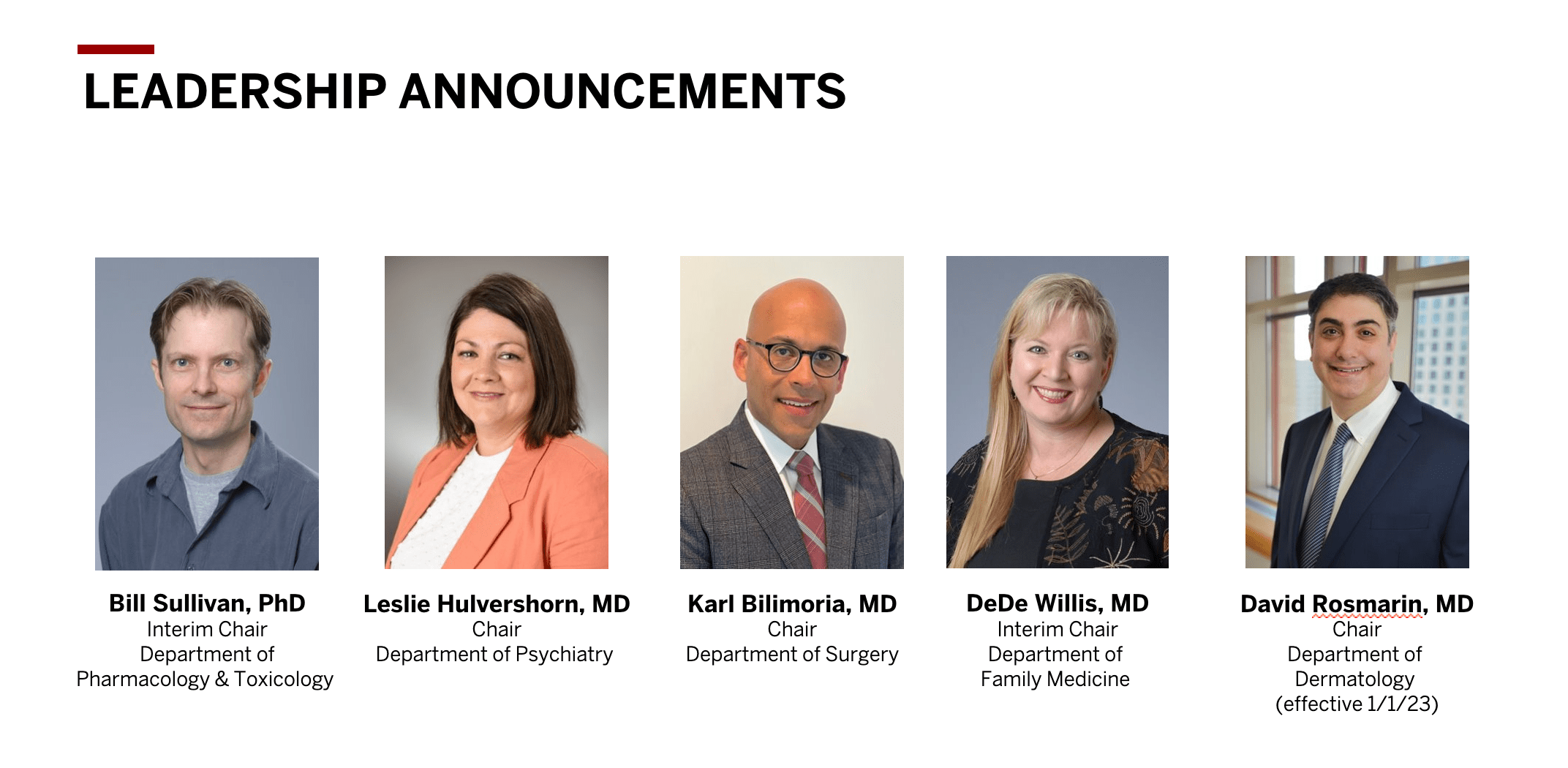 Leadership announcements slide