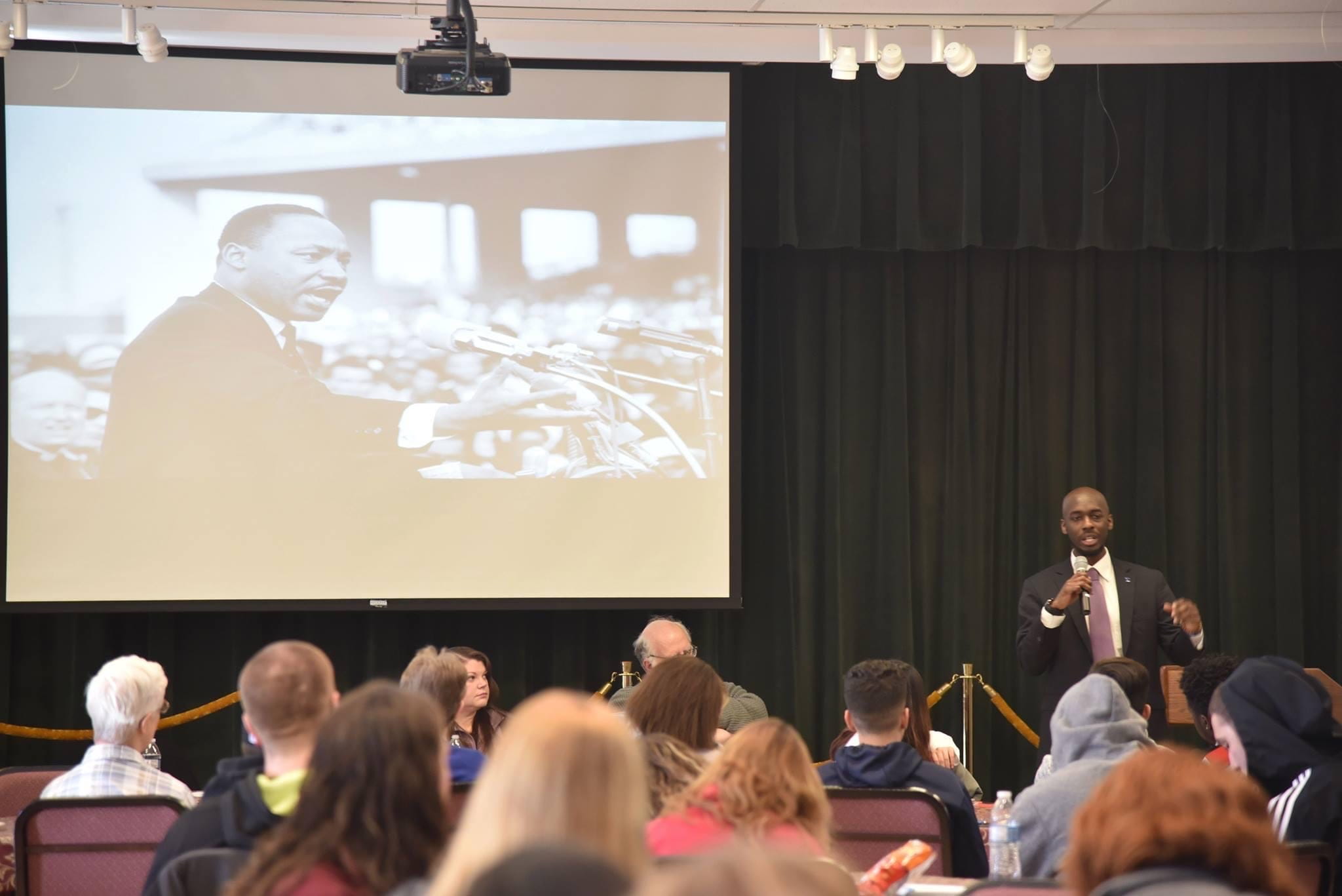 Richard Brown presenting at DEI program