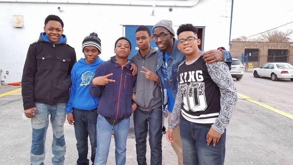 Richard Brown with youth mentees