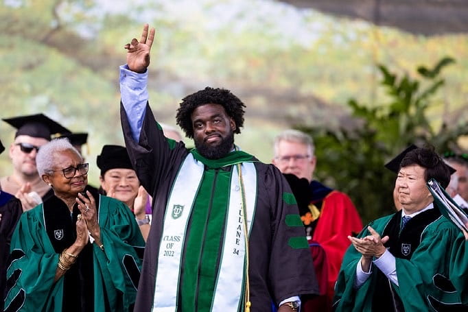 Russell Ledet at his Tulane MD graduation ceremony
