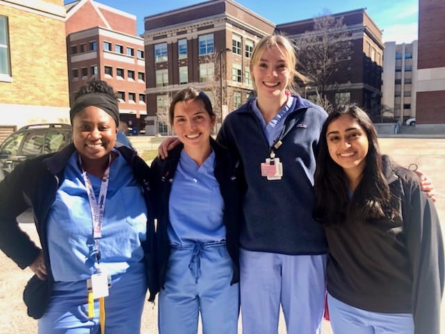 Uche Emili with other MD women graduates who matched to ortho
