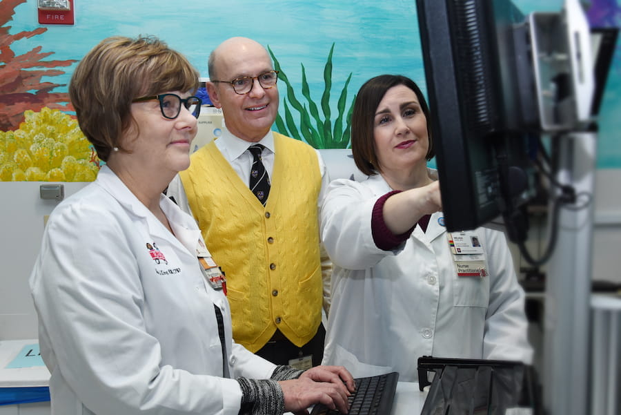 Dr. Rink and nurse practitioners in pediatric urology at Riley Hospital for Children