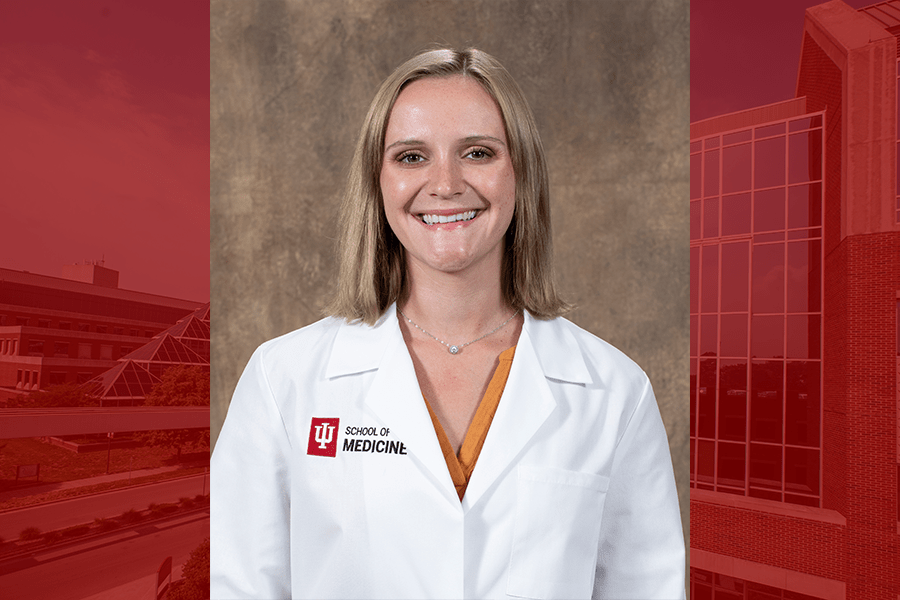 Briana Rayman in her white coat