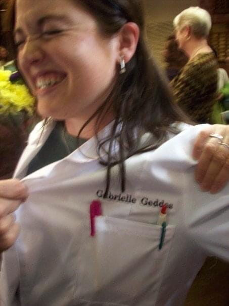 Geddes at her white coat ceremony in medical school