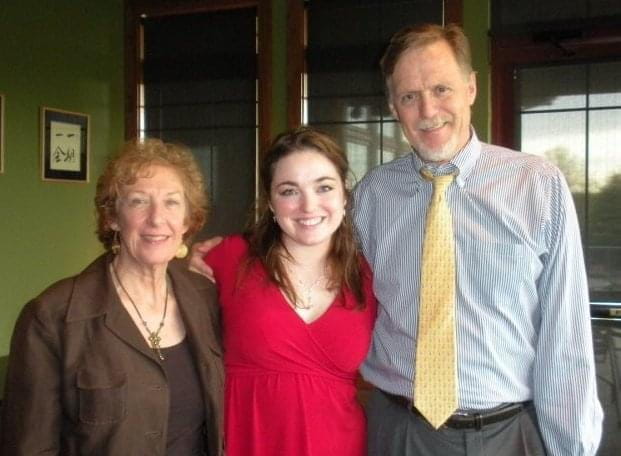 Elle Geddes with foster parents Rhonda and David