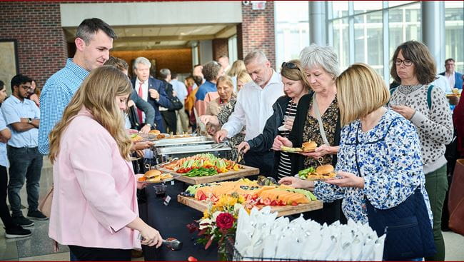 Reception after the all school meeting