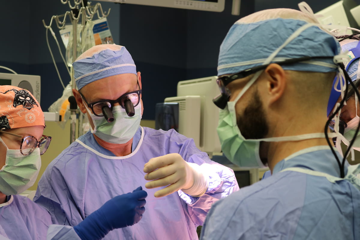 Dr. Rink performs a surgery.