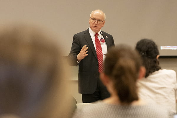 Dean Jay Hess speaks to LAMP participants.
