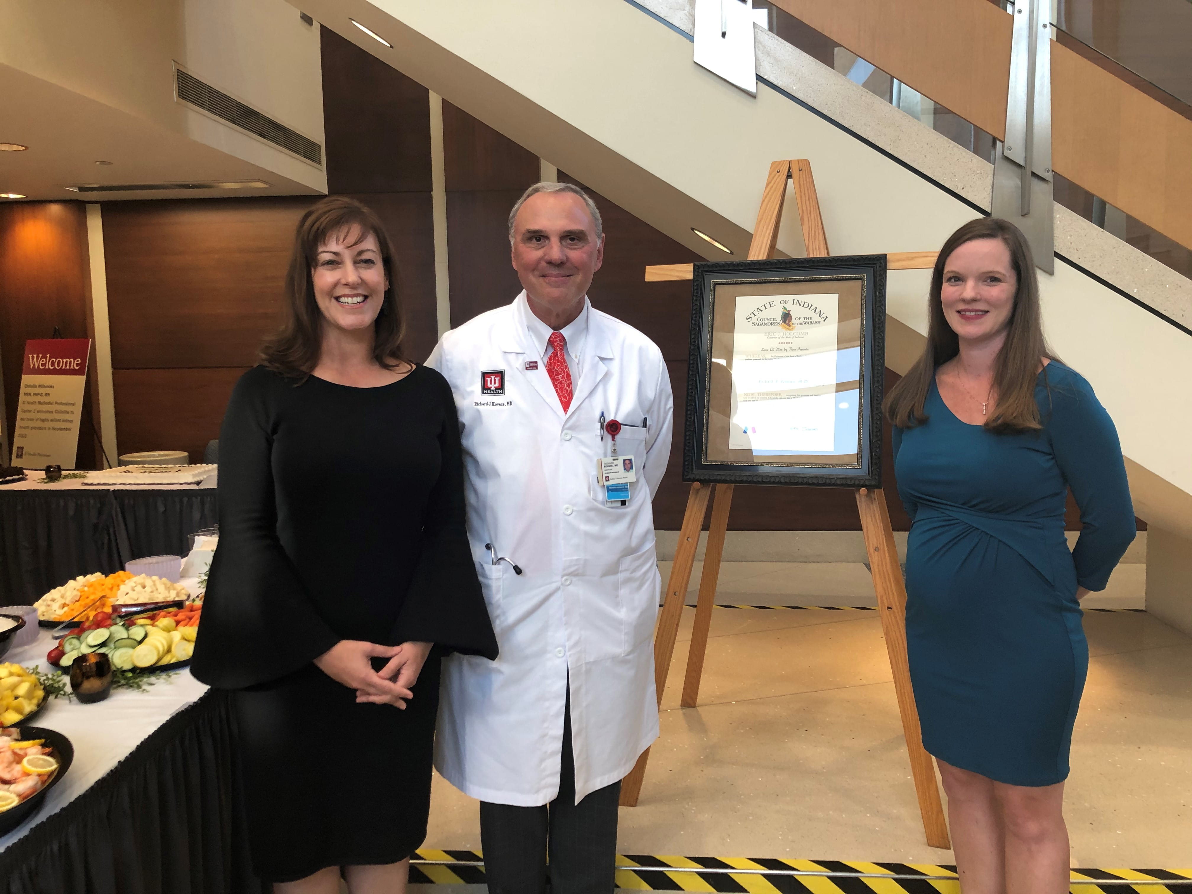 Jennifer Sullivan, Richard Kovacs and Julie Clary at Sagamore of the Wabash presentation