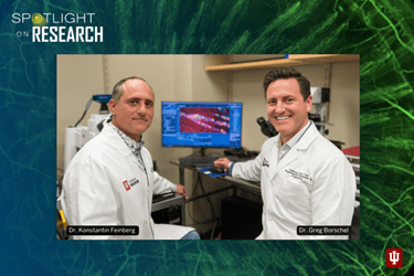 Dr. Konstantin Feinberg (left) and Dr. Gregory Borschel (right) in their lab