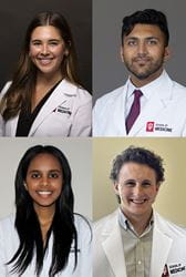 IU School of Medicine students Madeline Cory, Om Dalal, Bethlehem Daniel and Ryan McArdle