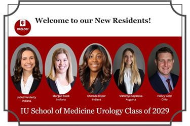 Headshot composites of Hardesty, Black, Roper, Sapklova and Gold, Urology Class of 2029