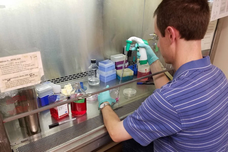 Mark Westbroek in the lab