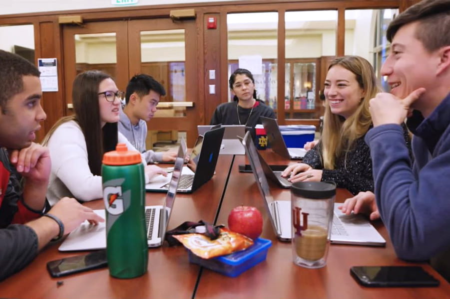students in south bend study together
