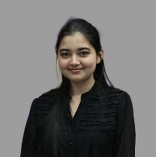Shivani Dusane with a gray background in a square image