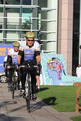 Bruce Lamb, PhD, on a bike.