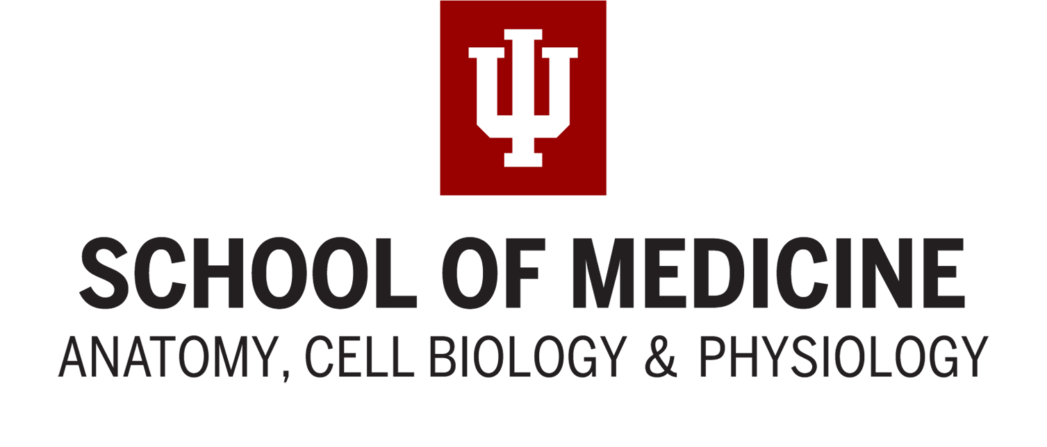 logo for the department of anatomy, cell biology and physiology with IU trident