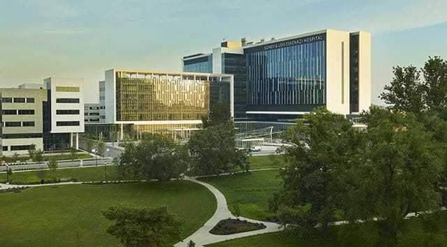 eskenazi hospital and green space surrounding the hospital