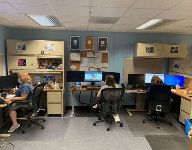 Indiana Poison Control center staff at work in the call center