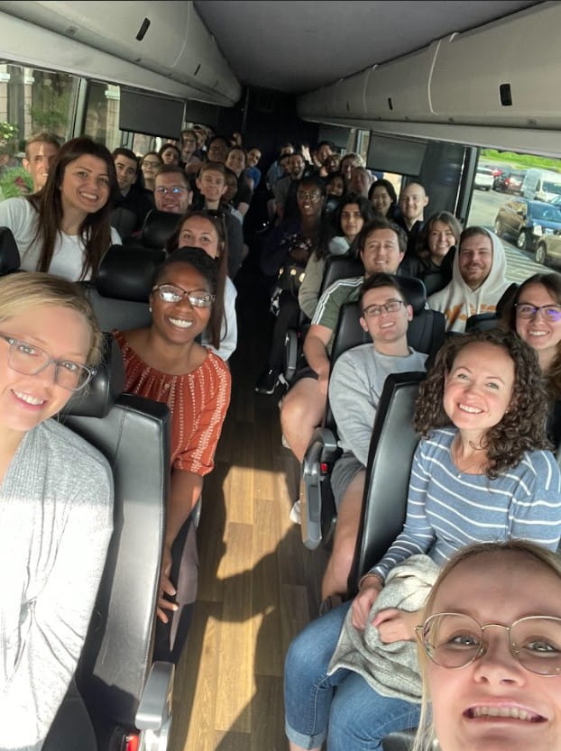 residents riding on a bus