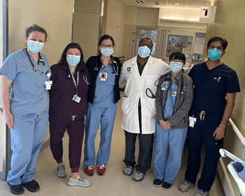 Residents and physicians on wards.