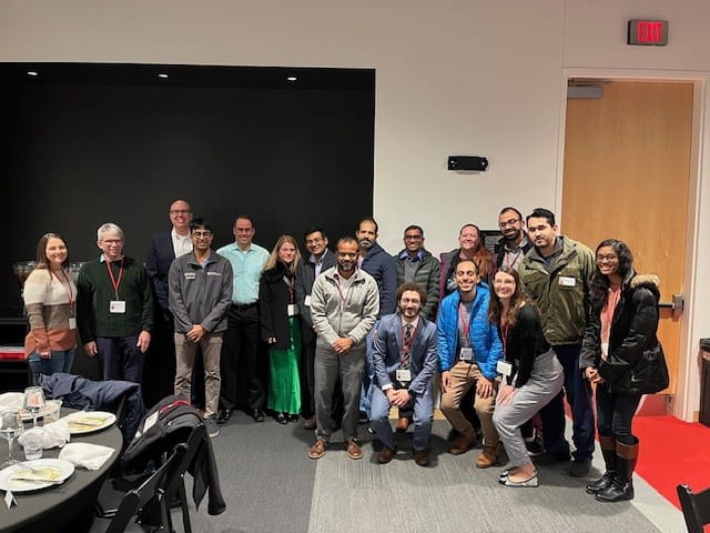 Group smiling and posing for a photo at the December IBD Gut Club event.