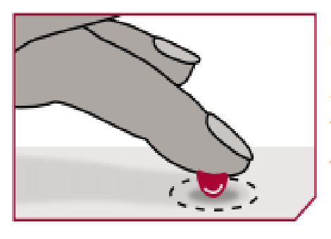 an illustration of collecting a blood spot from a finger