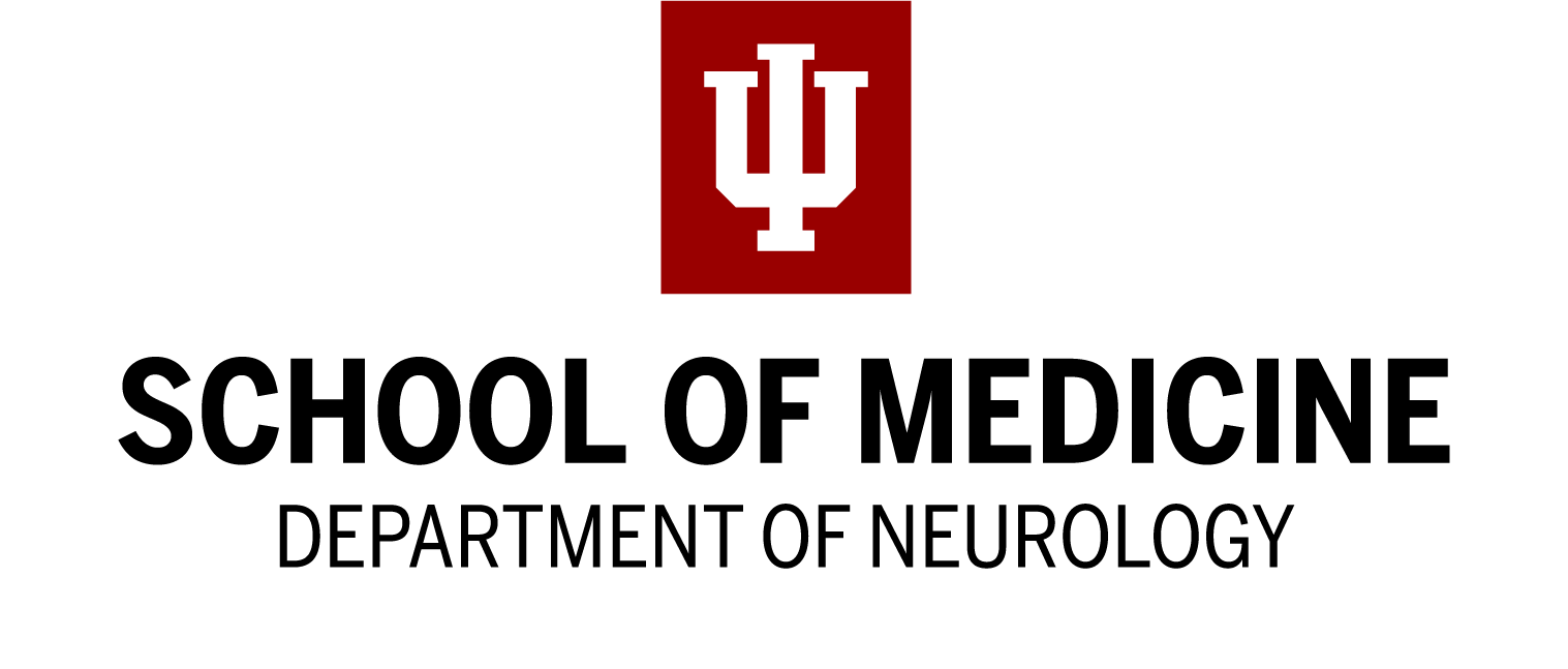 logo for the department of neurology with IU trident