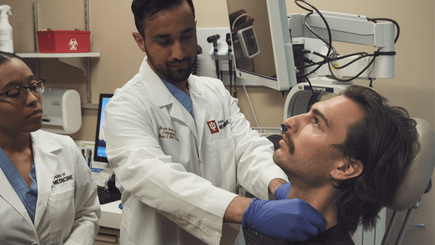 residents doing exam