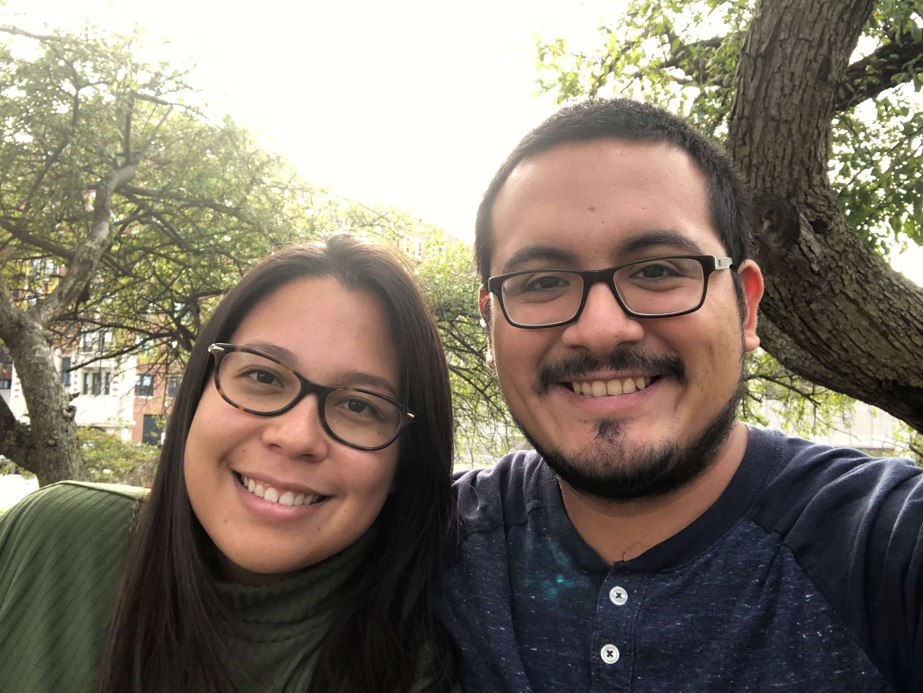 Pediatrics residents Maria Gamarra, MD, and Jorge Gonzales, MD