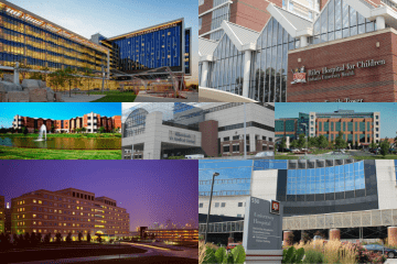 Clinical sites for IU Surgery trainees: Eskenazi Hospital, Riley Children's Hospital, IU Health West, IU Health North, VA Medical Center, IU Methodist Health, IU University Hospital