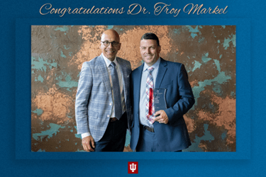 Pictured Dr. Karl Bilimoria and Dr. Troy Markel at his Investiture of Professorship