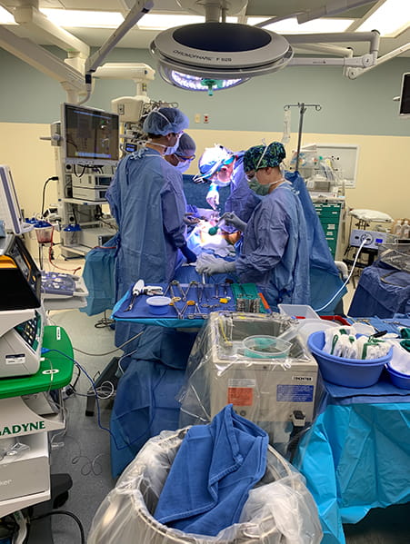 Surgeons performing an operations